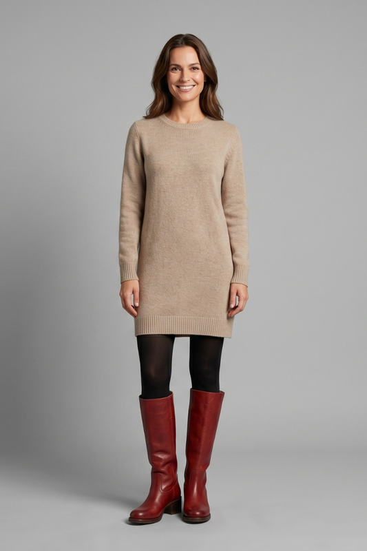 Leonie | Damen Klassische Mittelhohe Stiefel zum Hineinschlüpfen