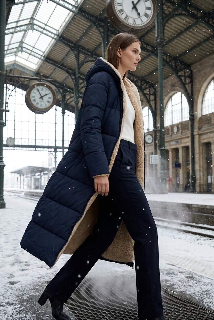 Harper | Damen Langer Winterjacke mit Kapuze