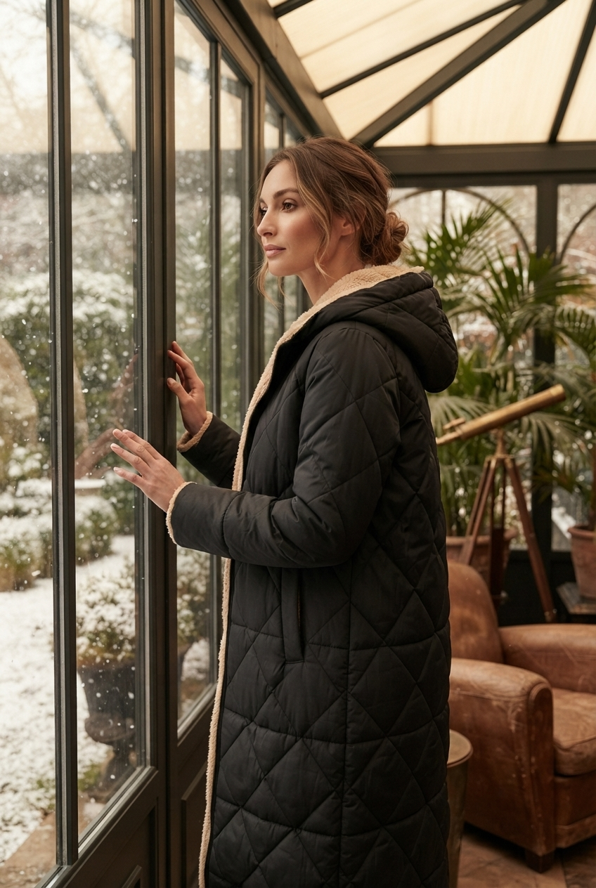 Harper | Damen Langer Winterjacke mit Kapuze
