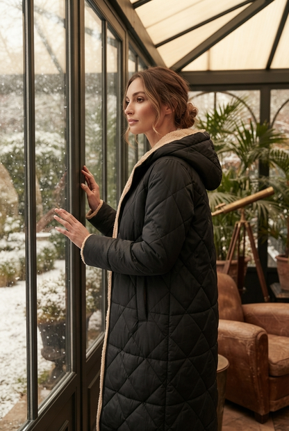 Harper | Damen Langer Winterjacke mit Kapuze