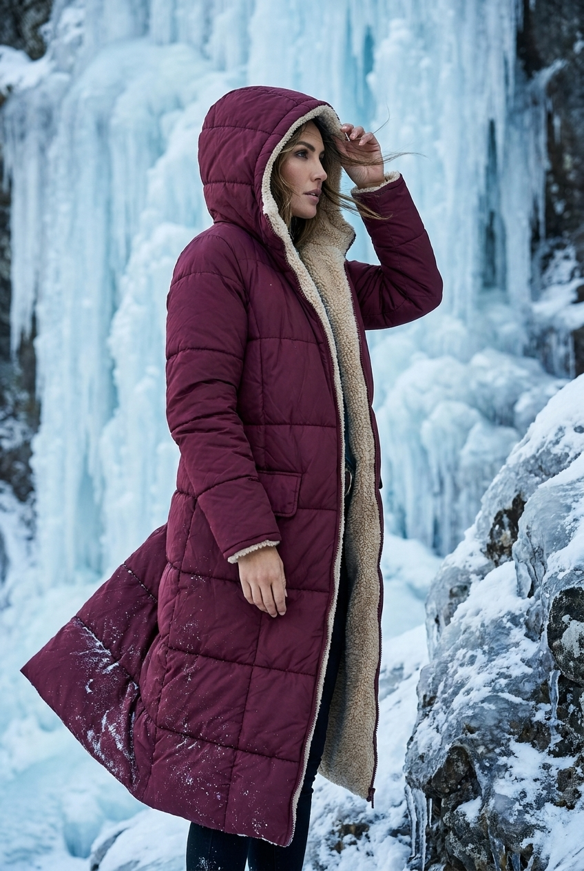 Harper | Damen Langer Winterjacke mit Kapuze