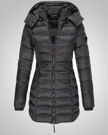 Serena | Damen Tailliertes Winter Daunenparka mit Kapuze