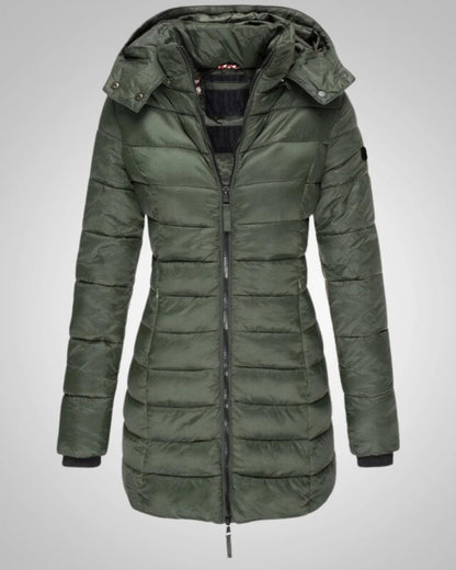 Serena | Damen Tailliertes Winter Daunenparka mit Kapuze
