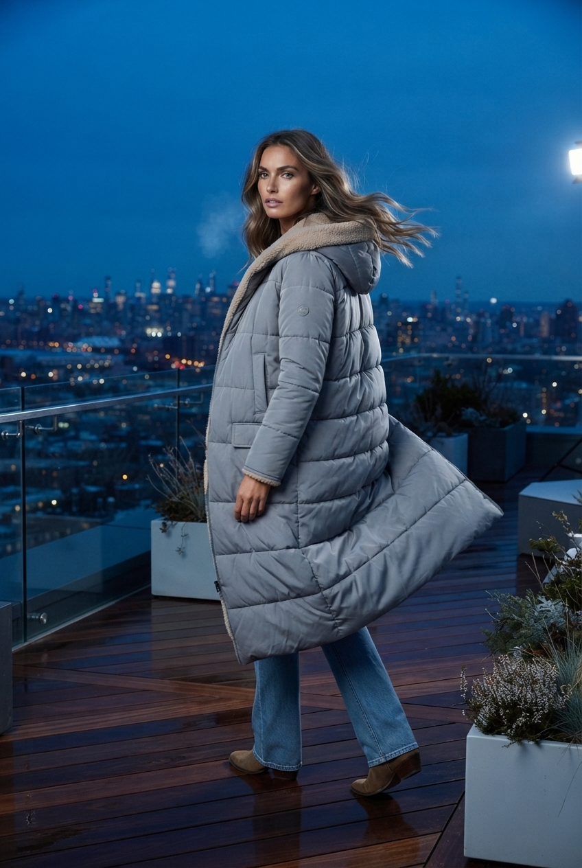Harper | Damen Langer Winterjacke mit Kapuze