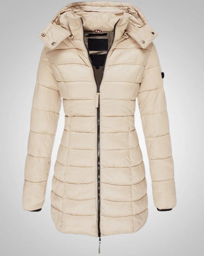 Serena | Damen Tailliertes Winter Daunenparka mit Kapuze