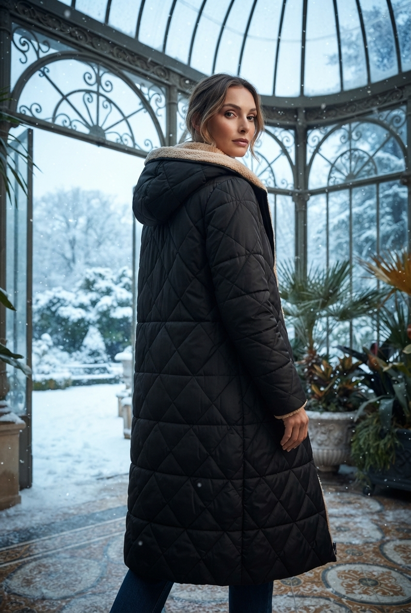 Harper | Damen Langer Winterjacke mit Kapuze