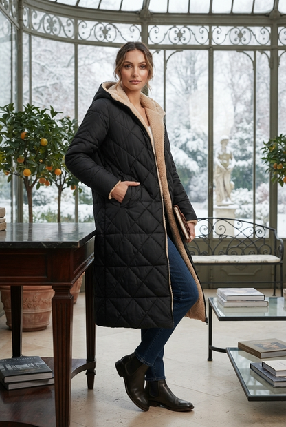 Harper | Damen Langer Winterjacke mit Kapuze