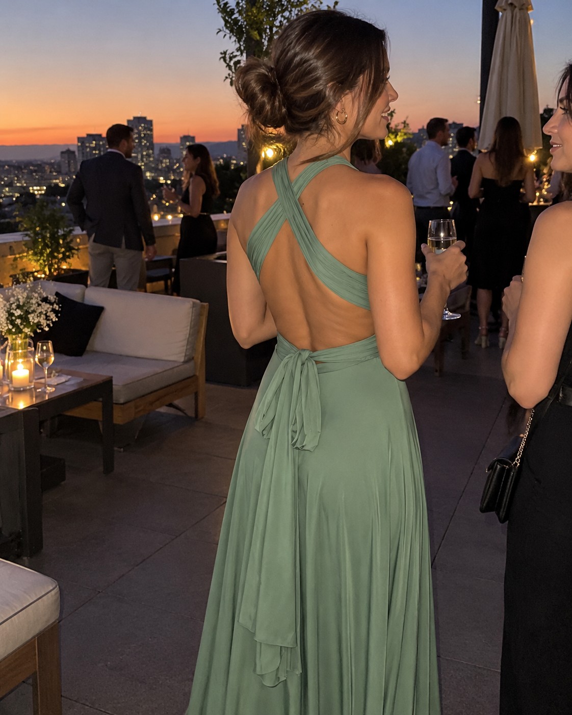 Miriam | Damen Wandelbares Rückenfreies Abend Maxikleid