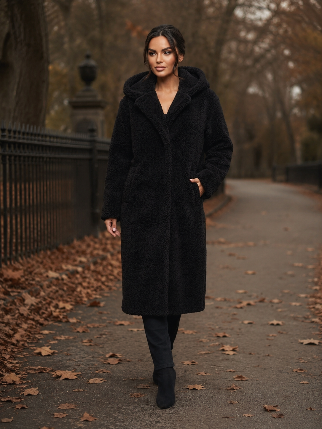 Sophia | Damen Langer Teddy Winterjacke