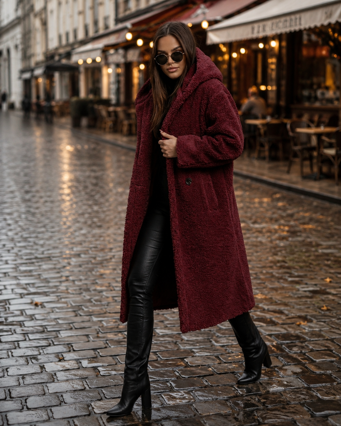 Sophia | Damen Langer Teddy Winterjacke