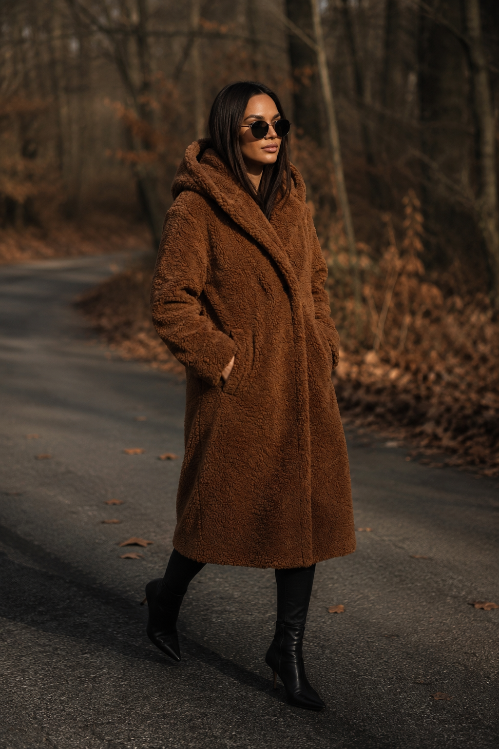 Sophia | Damen Langer Teddy Winterjacke