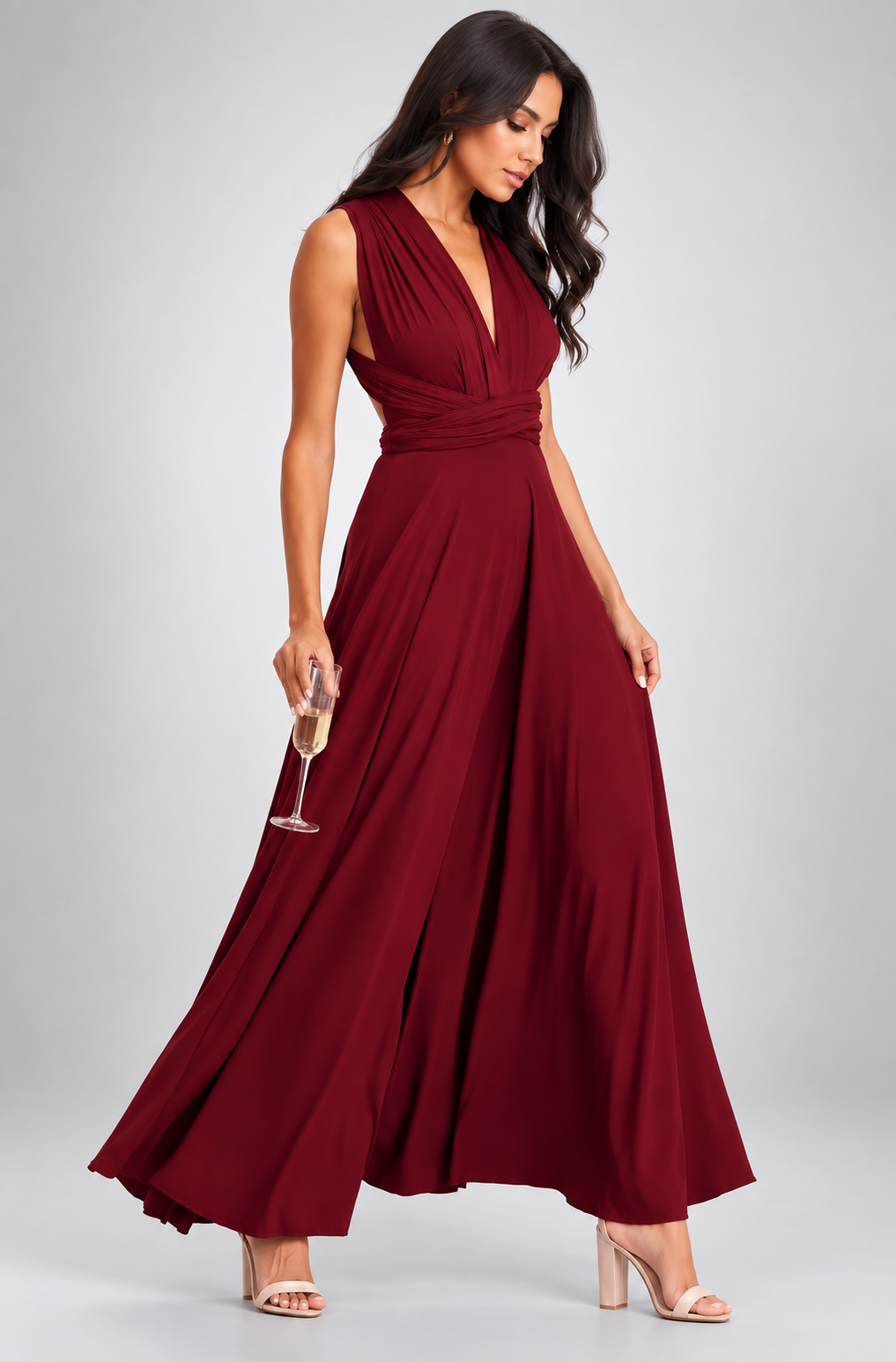 Miriam | Damen Wandelbares Rückenfreies Abend Maxikleid