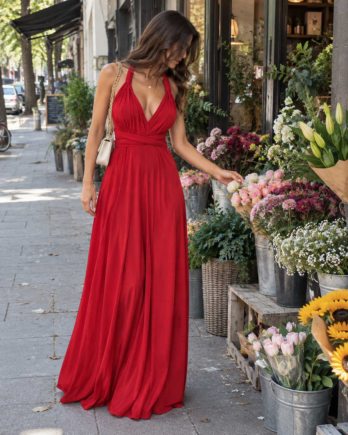 Miriam | Damen Wandelbares Rückenfreies Abend Maxikleid