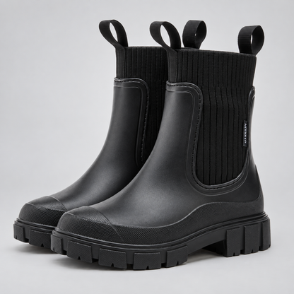 Charlotte | Damen Wasserdichte Regenstiefel mit grober Sohle