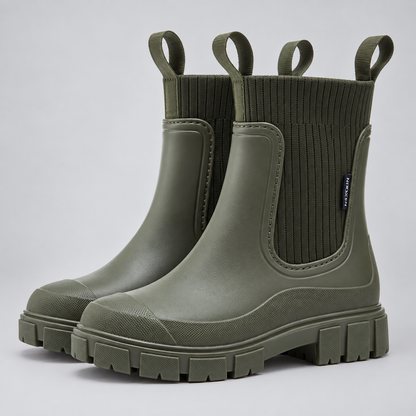 Charlotte | Damen Wasserdichte Regenstiefel mit grober Sohle