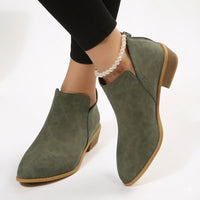 Alessia | Damen Wildleder Niedrigem Blockabsatz Stiefeletten