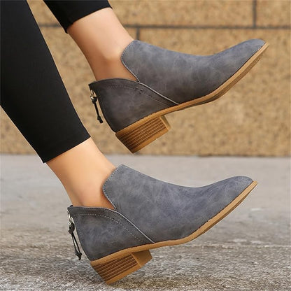 Alessia | Damen Stiefeletten mit niedrigem Blockabsatz und seitlichem Reissverschluss