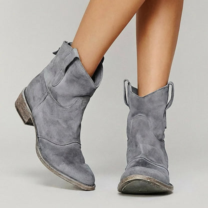 Andrea | Damen Kurze Used-Look Cowboystiefel