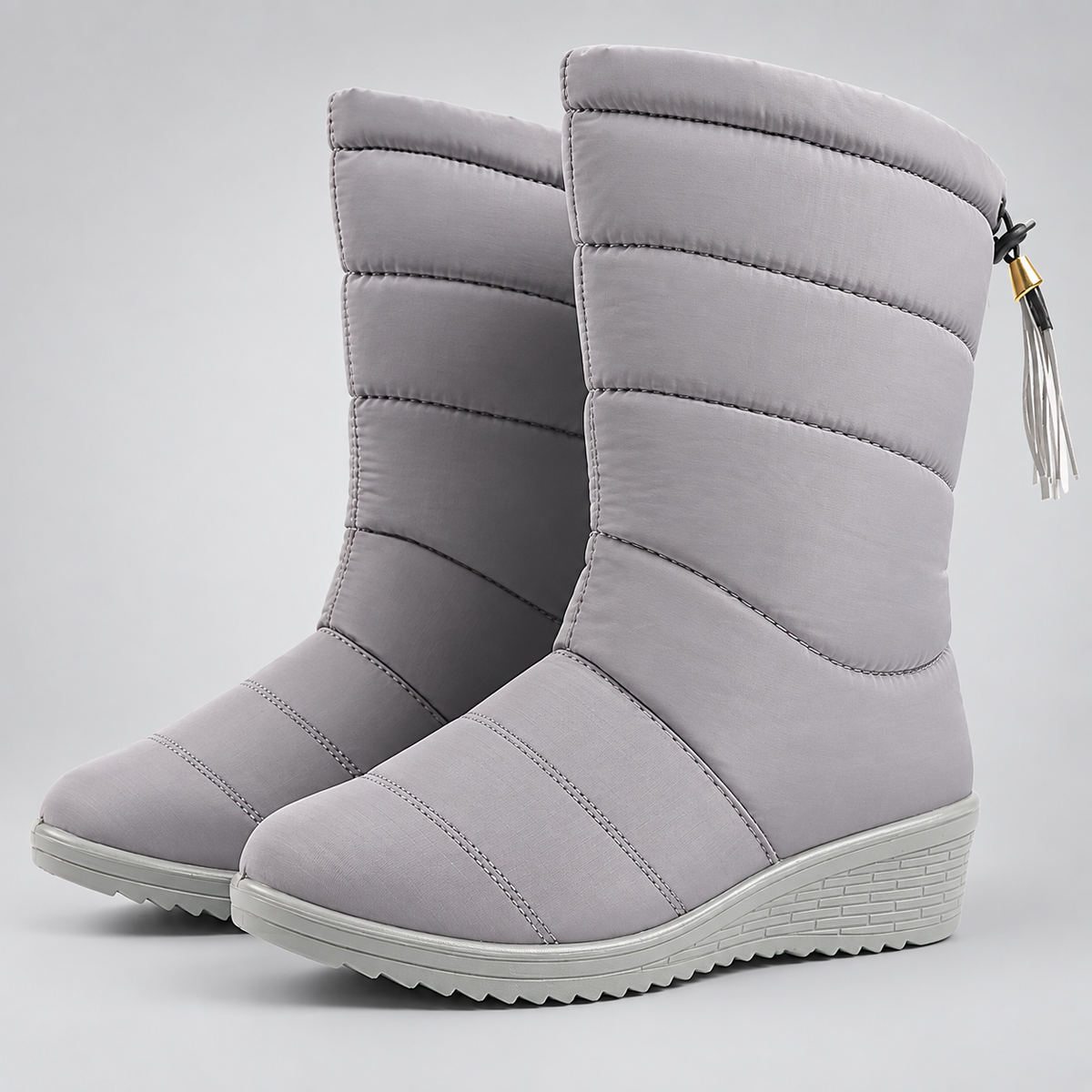 Madeleine | Damen Wasserdichte Mittelhohe Winterstiefel mit Keilabsatz