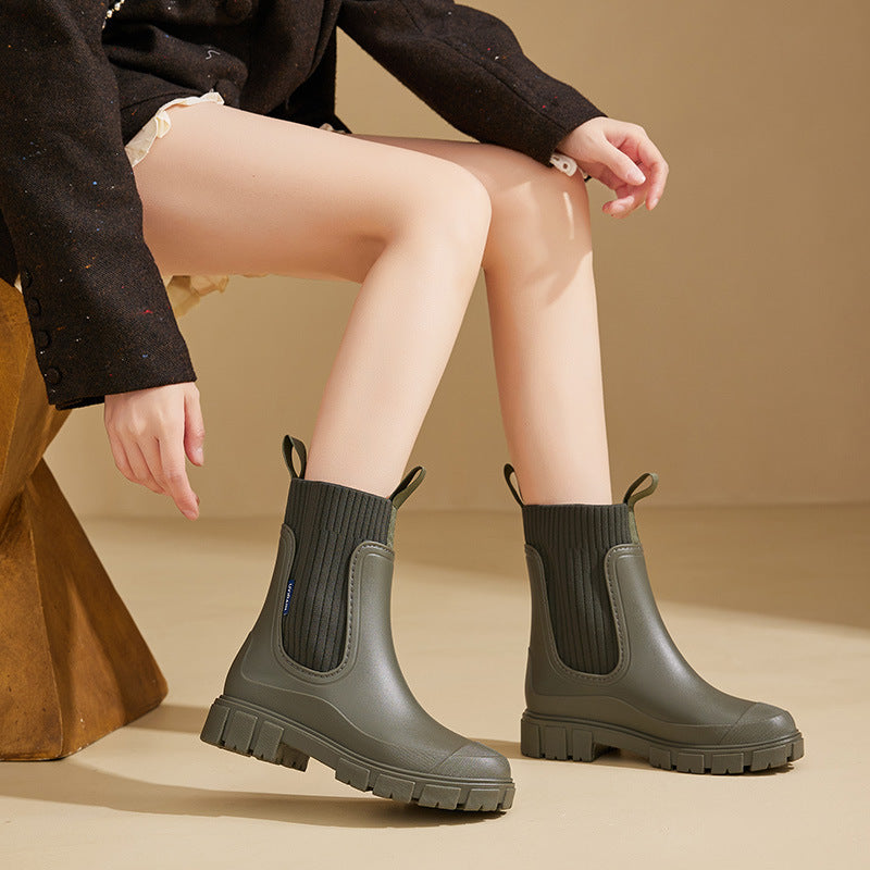 Charlotte | Damen Wasserdichte Regenstiefel mit grober Sohle
