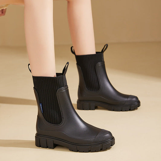 Charlotte | Damen Wasserdichte Regenstiefel mit grober Sohle