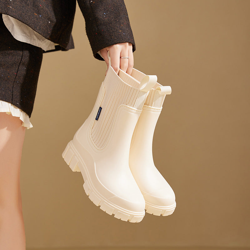 Charlotte | Damen Wasserdichte Regenstiefel mit grober Sohle