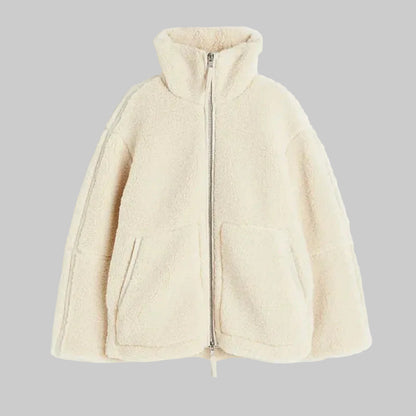 Christa | Damen Oversize Teddyjacke mit Reissverschluss
