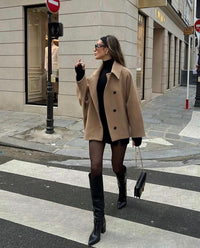 Cornelia | Damen Kurzer Einreihiger Winter Mantel