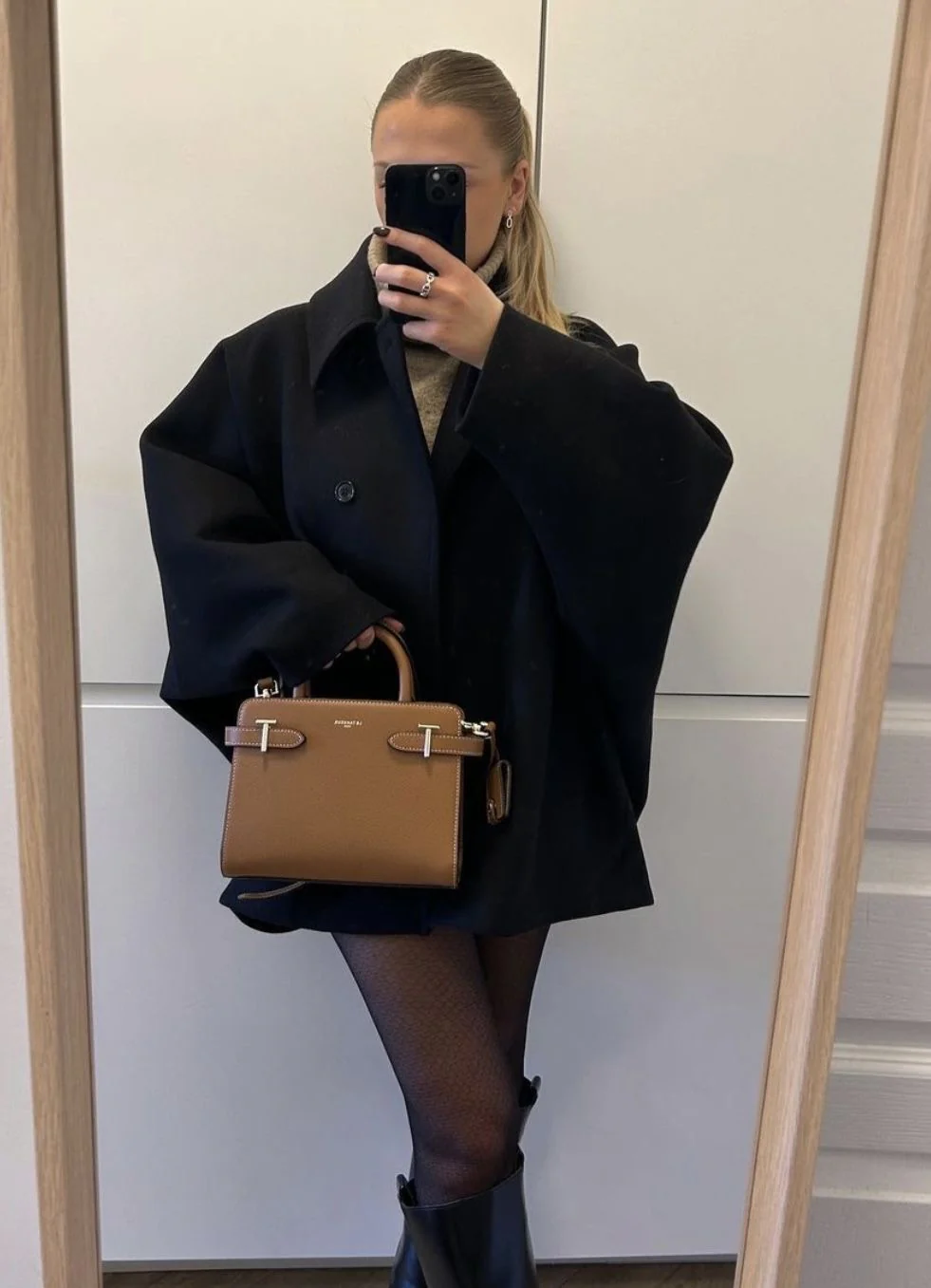 Cornelia | Damen Kurzer einreihiger Winter Mantel Oversize