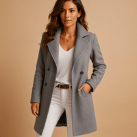 Eva | Damen Eleganter Knopfmantel mit Reverskragen