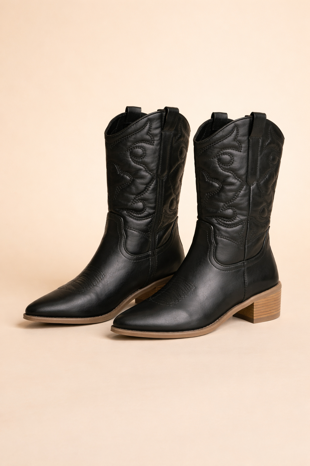 Florence | Damen Bestickte Westernstiefel mit Reissverschluss