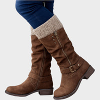 Gabriele | Damen Warme Niedrigem Absatz Winterstiefel
