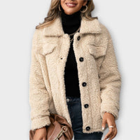 Gioia | Damen Kuschelige Teddyjacke mit Knöpfen vorne
