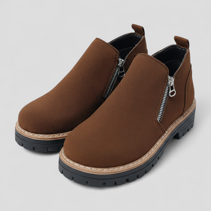 Ina | Damen Kurze Stiefel mit Reissverschluss und Profilsohle