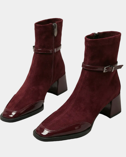 Jacqueline | Damen Elegante Schnallenstiefeletten mit mittelhohem Absatz