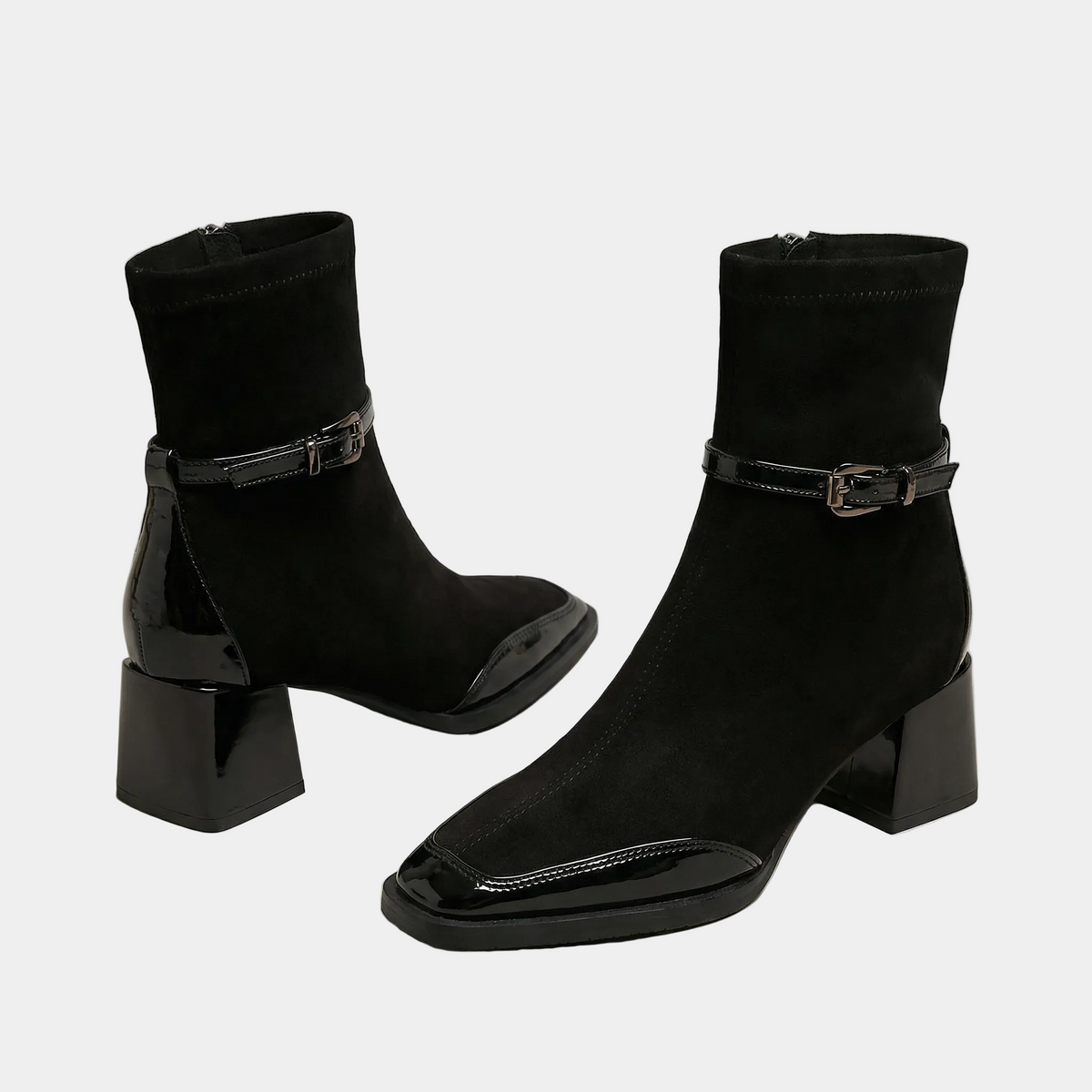 Jacqueline | Damen Elegante Schnallenstiefeletten mit mittelhohem Absatz