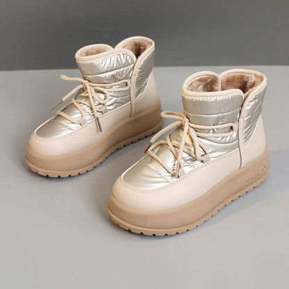 Jennifer | Damen Stilvolle Wasserdichte Plateau Stiefel mit Fleecefutter
