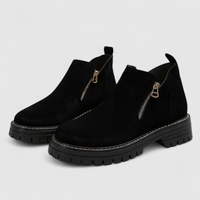 Julia | Damen Kurze Robuste Stiefel mit Reissverschluss