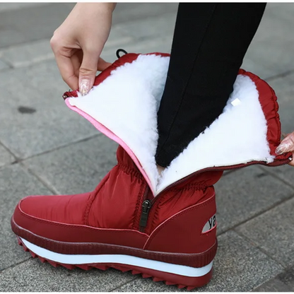 Leni | Damen Wasserdichte Puffer Schneestiefel mit Reissverschluss