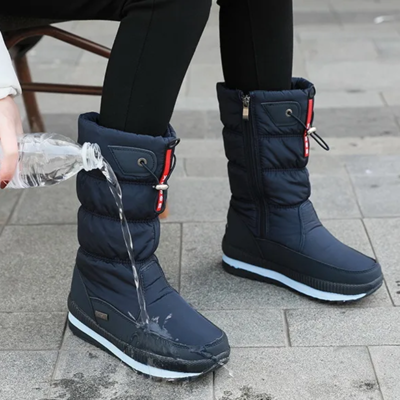 Leni | Damen Wasserdichte Puffer Schneestiefel mit Reissverschluss