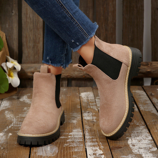 Lorena | Damen Robuste Chelsea Stiefel mit grober Sohle