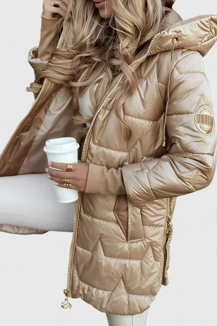 Lucia | Damen Elegante Winterparka Jacke mit Kapuze