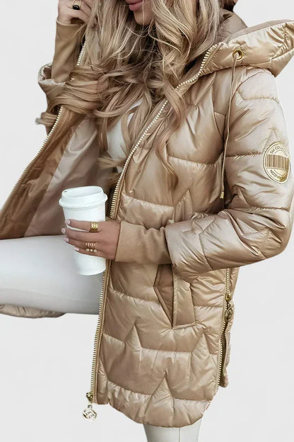 Lucia | Damen Elegante Winterparka Jacke mit Kapuze