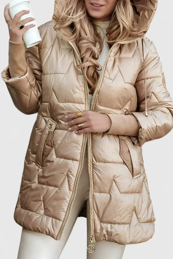 Lucia | Damen Elegante Winterparka Jacke mit Kapuze