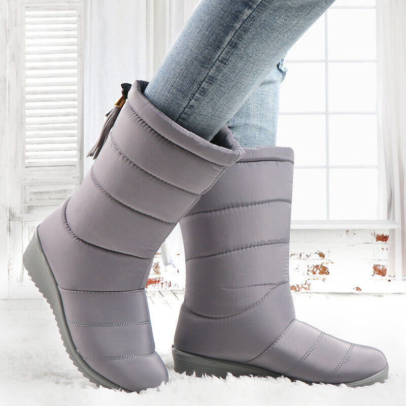 Madeleine | Damen Wasserdichte Mittelhohe Winterstiefel mit Keilabsatz