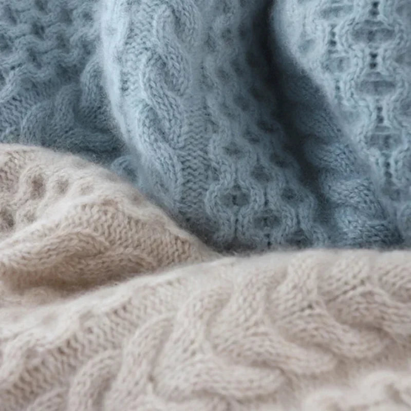 Mila | Damen Kuscheliger Grobstrick Rollkragenpullover