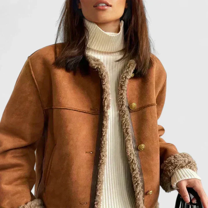 Mona | Damen Elegante Jacke mit Wollfutter Tailliert