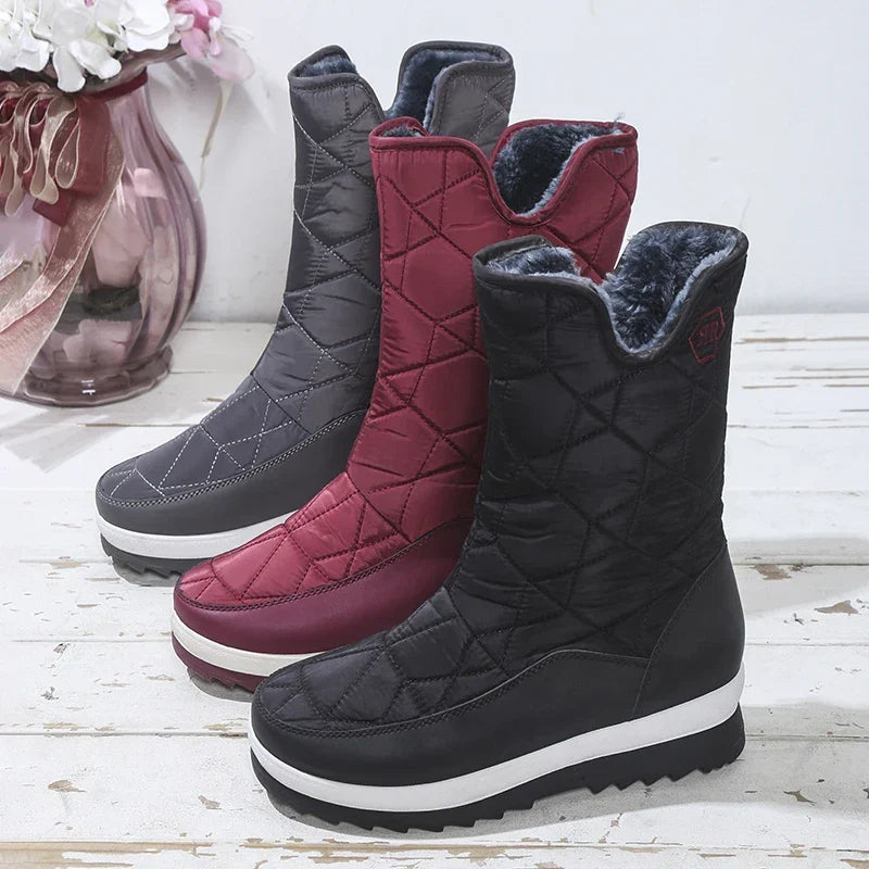 Pia | Damen Wasserdichte Gesteppte Winterstiefel mit seitlichem Reissverschluss