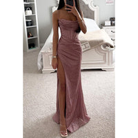 Renata | Damen Figurbetontes Glitzer Abend Maxikleid
