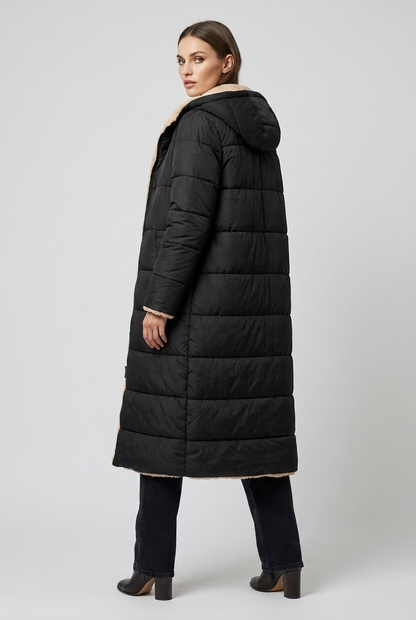 Harper | Damen Langer Winterjacke mit Kapuze